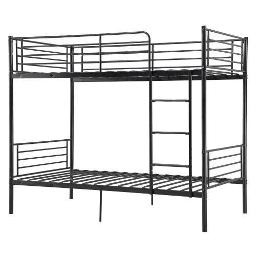 VINGLI Metal Bunk Bed Twin Over Twin Sturdy Frame with Safety Guard Rail & Removable Ladder - Lot 88