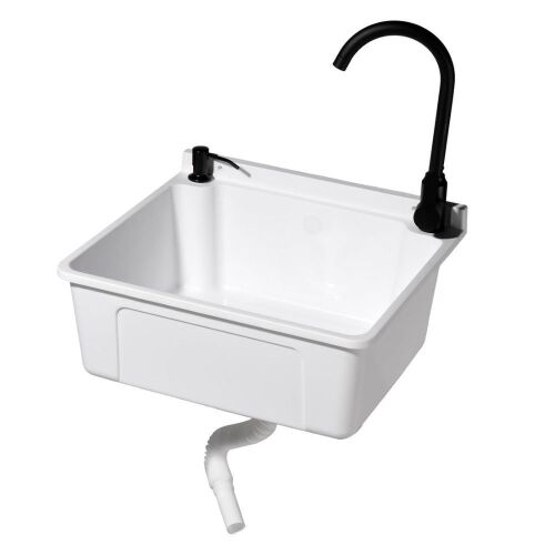 ROVSUN Plastic Wall-Mounted Utility Sink with Wall Bracket  - Lot 847