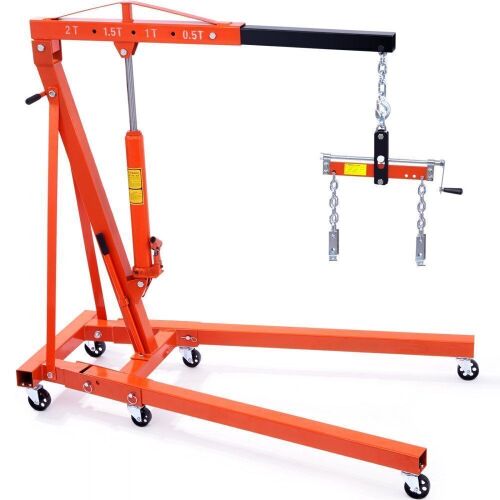 VEVOR Hydraulic Engine Hoist with Lever, 4400 LBS  - Lot 19