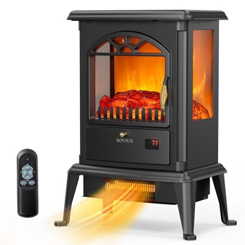 ROVSUN 16.6" x 22.4" 1500W 120V Electric Fireplace Stove with Remote - Lot 409