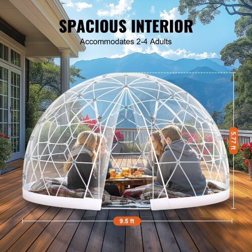 VEVOR 9.5FT Dome Bubble Tent Double Cover w/ Transparent Window - Lot 27