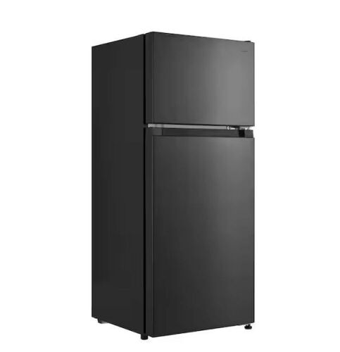 Vissani 4.5 cu. ft. 2-Door Mini Refrigerator in Black with Freezer - Small Dent Back Corner - Lot 37
