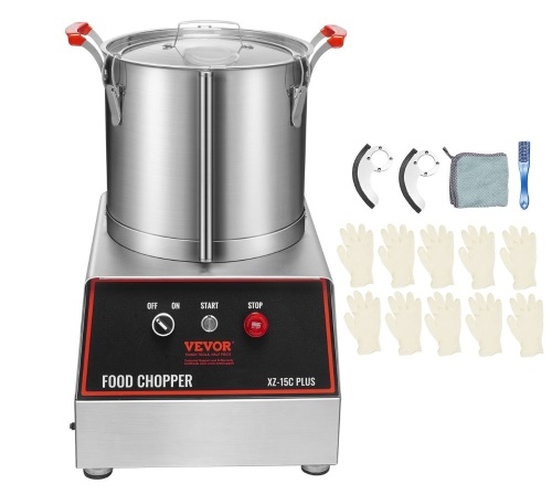 VEVOR Food Processor & Vegetable Chopper, 16 Quart, 1400W Food-Grade Stainless Steel Food Processor Chopper - Lot 15