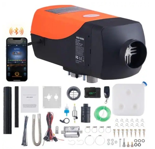 Vevor Diesel Air Heater 6,824 BTU 2,000-Watt Diesel Heater 12V Bluetooth App LCD Display Other Fuel Type Space Heater - Lot 106