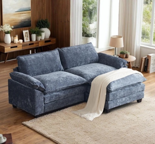 VINGLI 85.4" L-Shaped Loveseat Comfortable Sectional Sofa Couch - Lot 13