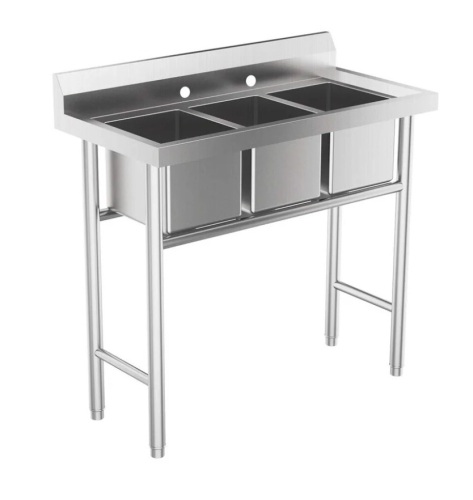 Vingli Commercial Stainless Steel Restaurant Sink 3-Compartment - Lot 84