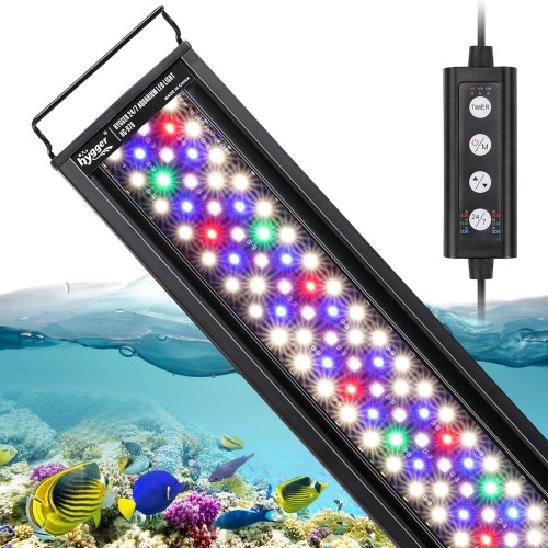 hygger 22W 24/7 Lighting Aquarium LED Light, Sunrise-Daylight-Moonlight Mode and DIY Mode, Adjustable Timer Adjustable Brightness Fish Tank Light with Extendable Bracket 7 Colors for Planted Tank - Lot 3452
