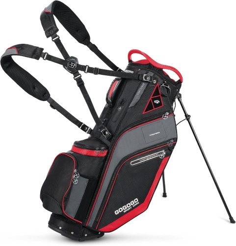 Gogogo Sport Vpro Golf Stand Bag 14 Way Top Full Length Dividers -Lightweight with Rain Cover, Dual Strap and 9 Pockets - Lot 4654