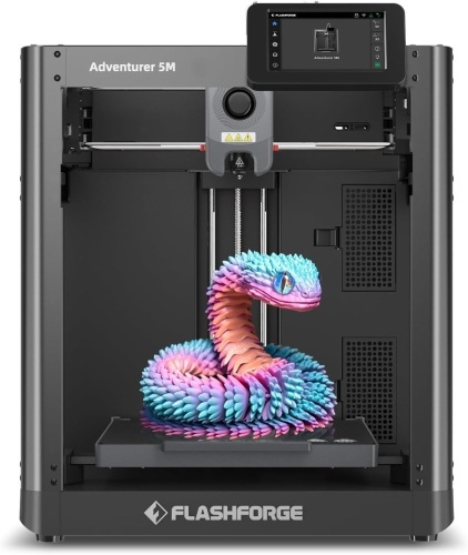 FLASHFORGE Adventurer 5M 3D Printer with Fully Auto Leveling, Max 600mm/s High Speed Printing, 280°C Direct Extruder with 3S Detachable Nozzle, Core XY All Metal Structure, Print Size 220x220x220mm - Lot 4685