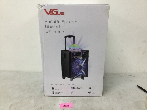 VeGue Portable Bluetooth Speaker VS-1088 - Lot 5091