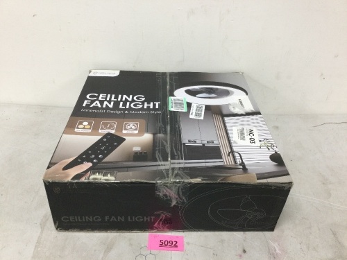 Yarra Decor Ceiling Fan Light - Lot 5092