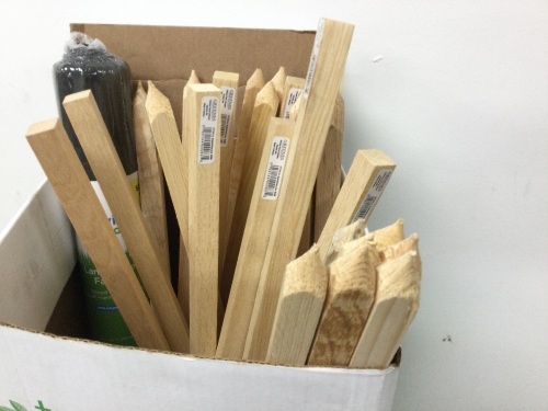 Multi-Use Yard & Garden Wood Stakes with Landscape Fabric - Lot 5235
