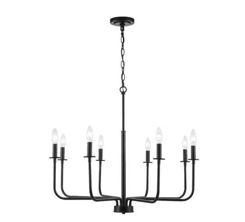 Bel Air Lighting Tennyson 8-Light Black Candle Chandelier - Lot 260