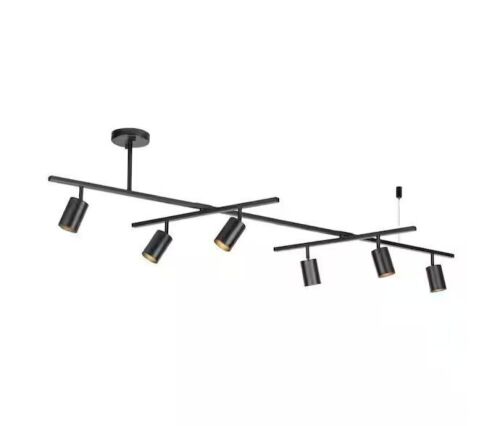 Globe Electric West 64 in. 6-Light Matte Black Track Lighting with 2 x Center Swivel Bars - Lot 352