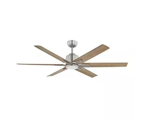 Home Decorators Collection Kensgrove II 60 in. Smart Indoor/Outdoor Brushed Nickel Ceiling Fan with Remote - Lot 359