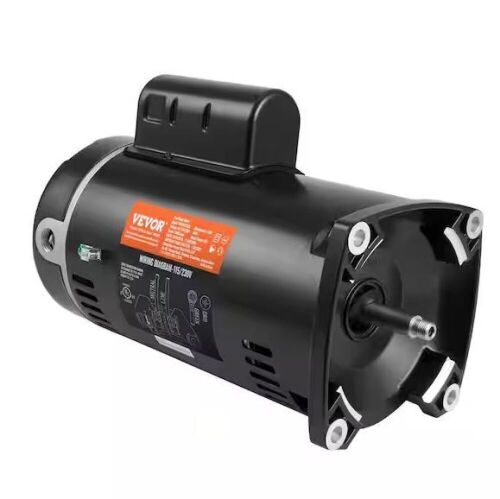 VEVOR 1.5 HP Pool Pump Motor 3450RPM 115/230-Volt 12.8/6.4 Amp 56Y Model Flange CCW Rotation 90μF/250V Capacitor Single Speed - Lot 412