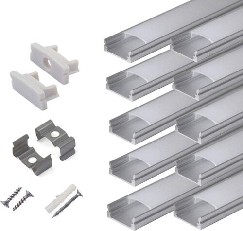hunhun 10-Pack 6.6ft U Shape LED Aluminum Channel System with Milky Cover - Lot 423