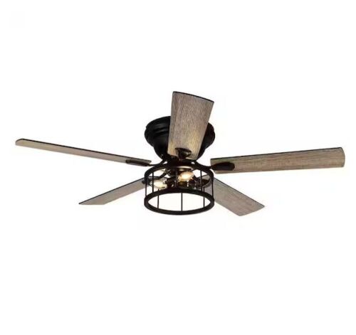  Ableton Hugger 52 in. Black Indoor Ceiling Fan with Remote Control and Light Kit Included - Lot 565
