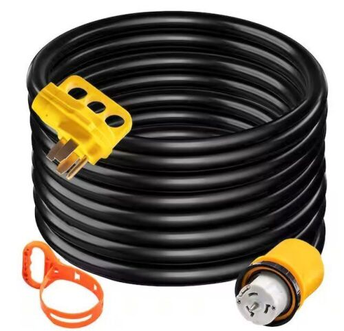 VEVOR Generator Power Cord 30 ft. 50 Amp 125/250-Volt 12,000-Watt STW Cable ETL Listed with N14-50P Outlet - Lot 567