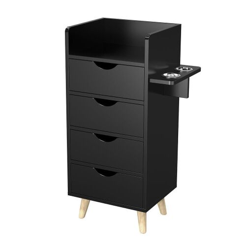 OmySalon 4-Layer Salon Styling Storage Station w/4 Drawers 2 Hair Dryer Holders & Raised Table Legs - Lot 685