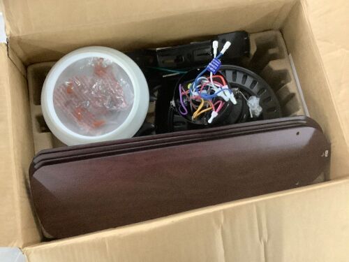 Hugger 52 in. LED Indoor Black Ceiling Fan with Light Kit - Lot 788