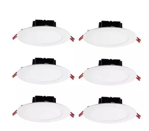 Commercial Electric Box on Top Integrated LED 6 in Round Canless Recessed Light for Kitchen Bathroom Livingroom, White Soft White 6-Pack - Lot 279