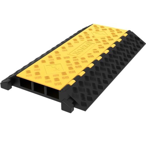 VEVOR 3-Channel Rubber Cable Protector Ramp, Heavy Duty 44000Lbs Load Capacity - Lot 879