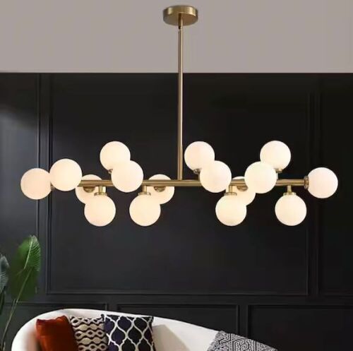 16-Light Brass Globe Sputnik Chandelier Mid Century Pendant Light - Lot 115