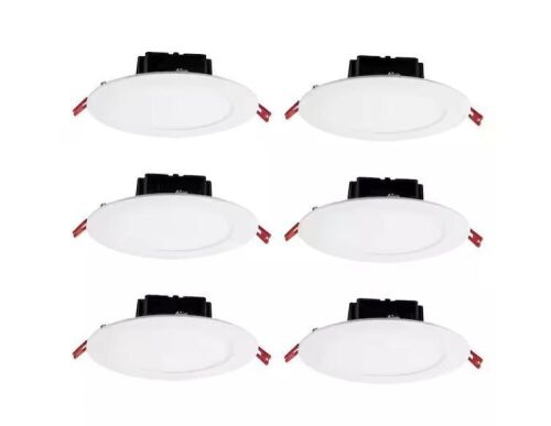 Commercial Electric Box on Top Integrated LED 6 in Round Canless Recessed Light for Kitchen Bathroom Livingroom, White Soft White 6-Pack - Lot 337