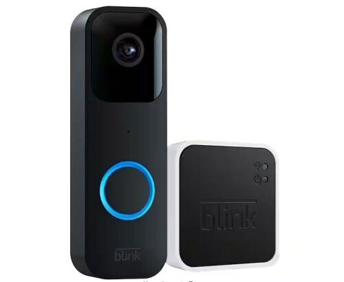 Blink Video Doorbell Plus Sync Module 2, Battery or Wired, Smart Wi-Fi HD Video Doorbell Camera System in Black - Lot 537