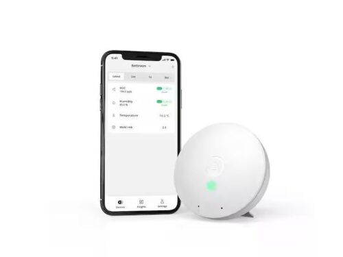 Lot of (2) Airthings Wave Mini Battery Operated Smart Indoor Air Quality Monitor with Mold-Risk Indication - Lot 636
