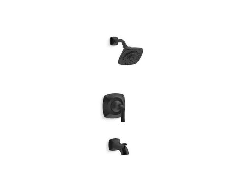 KOHLER Rubicon 1-Handle 3-Spray Tub and Shower Faucet in Matte Black  - Lot 639