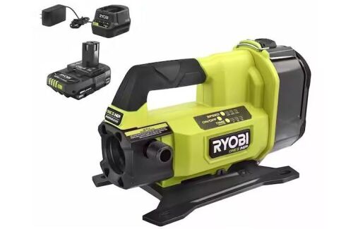 RYOBI ONE+ HP 18V 1/4 hp Cordless Battery Powered Transfer Pump with 2.0 Ah Battery and Charger - Lot 728