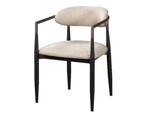 Acme Furniture Jaramillo Beige Fabric & Black Finish Side Chair, Set of 2 - Lot 104