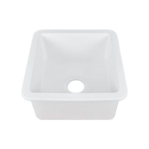 DEERVALLEY Haven White Undermount Fireclay Square 18 in. L x 9 in. D Single Bowl Kitchen Sink  - Lot 700