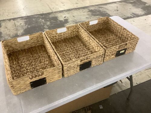 Pantry Baskets w/ Chalkboard, Set of 3 - Lot 307