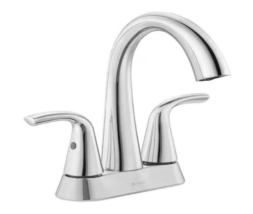 Glacier Bay Irena 4 in. Center set Double-Handle High-Arc Bathroom Faucet in Polished Chrome - Lot 473
