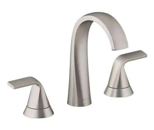 KOHLER Cursiva 8 in. Widespread 2-Handle Bathroom Faucet in Vibrant Brushed Nickel - Lot 475