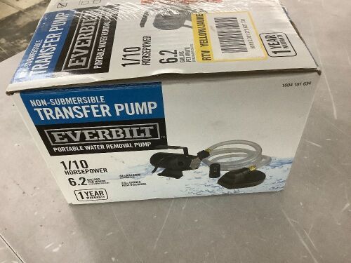 Everbilt 1/10 HP Non-Submersible Self-Priming Transfer Pump - Lot 544