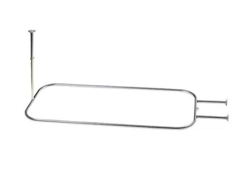Zenna Home NeverRust 28 in. x 60 in. Rustproof Aluminum Hoop Shaped Shower Rod for Standalone Tubs in Chrome - Lot 617