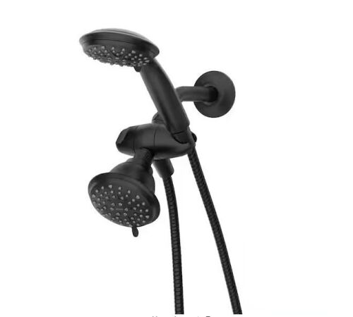 MOEN Attune 8-Spray 4 in. Dual Wall Mount Fixed and Handheld Shower Head 1.75 GPM in Matte Black - Lot 645
