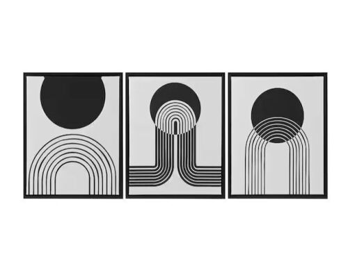 Urban Habitat Cosmic Curl 3-Piece Black/Taupe Framed Canvas Set - Lot 607