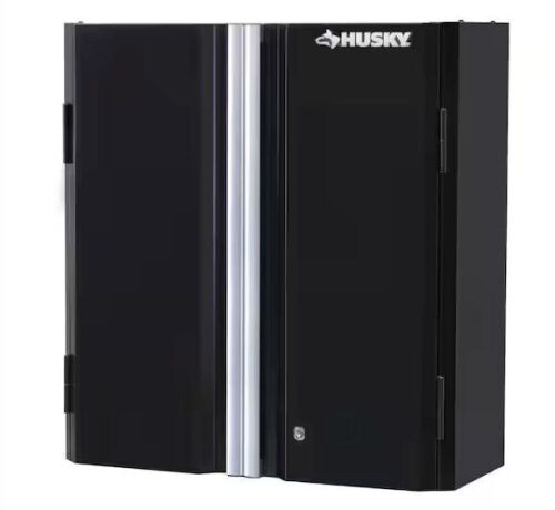 Husky Ready-to-Assemble 24-Gauge Steel Wall Mounted Garage Cabinet in Black, 28 in. W x 29.7 in. H x 12 in. D - Lot 70