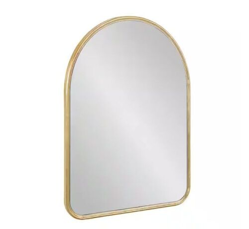 Kate and Laurel Caskill 24 in. x 18 in. MidCentury Arch Gold Framed Decorative Wall Mirror - Lot 209