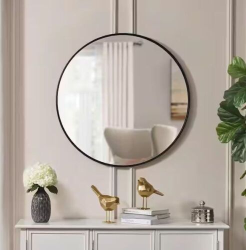 Home Decorators Collection Large Round Black Classic Accent Mirror 30"  - Lot 212