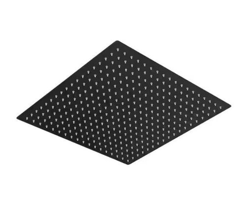 BWE 1-Spray Patterns 16 in. Single Wall Mount & Ceiling Mount Square Rain Fixed Shower Head in Matte Black - Lot 510