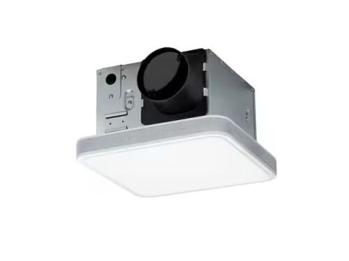 HOMEWERKS 110 CFM LED Ceiling Mounted Bathroom Exhaust Fan with Alexa Voice Assistant and Bluetooth Speakers - Lot 703