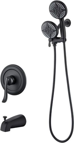 ELLO&ALLO Matte Black Shower Faucet Set with Tub Spout - Lot 704