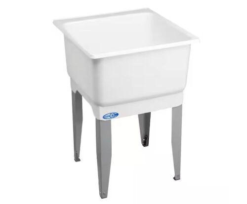 MUSTEE Utilatub 20 Gallon 23 in. x 25 in. Freestanding Laundry/Utility Sink in white - Lot 25