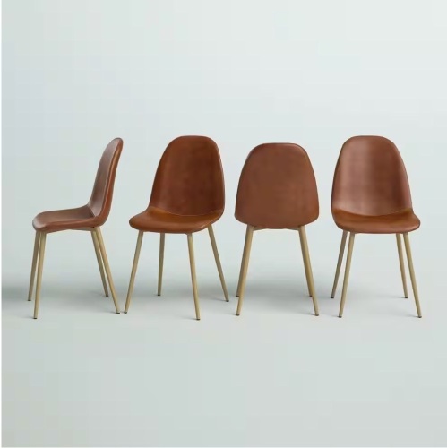 Charlton Brown Faux Leather Upholstered Side Dining Chairs, Set of 4 - Lot 34